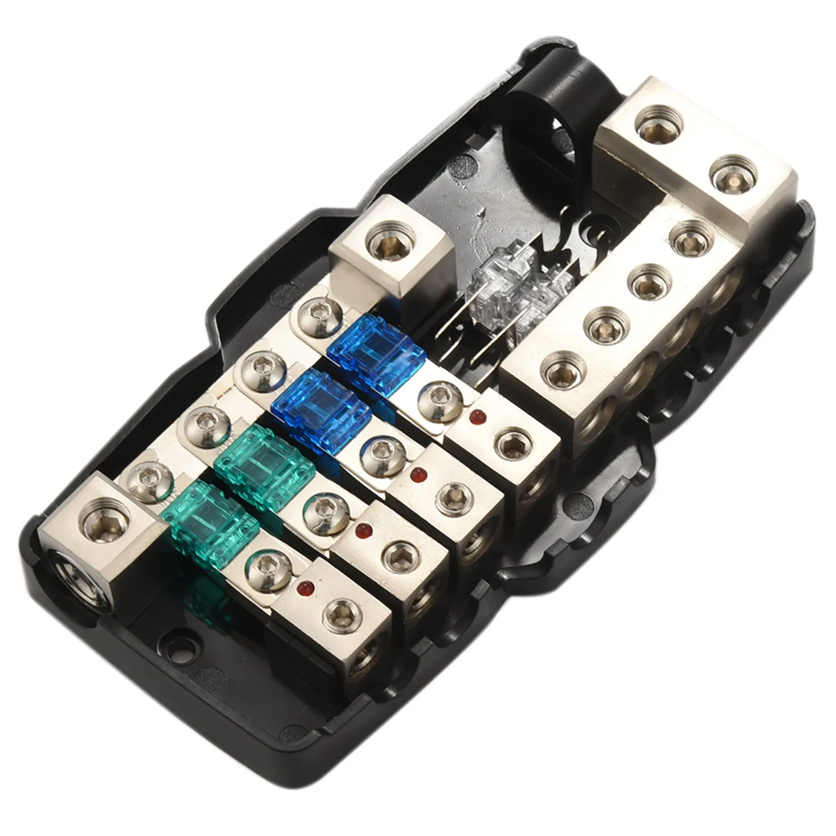 Hot Selling-Multi-Functional LED Car Audio Stereo ANL Fuse Holder Distribution 0/4Ga 4 Way Fuses Box Block 30A 60A 80Amp,Multi-F