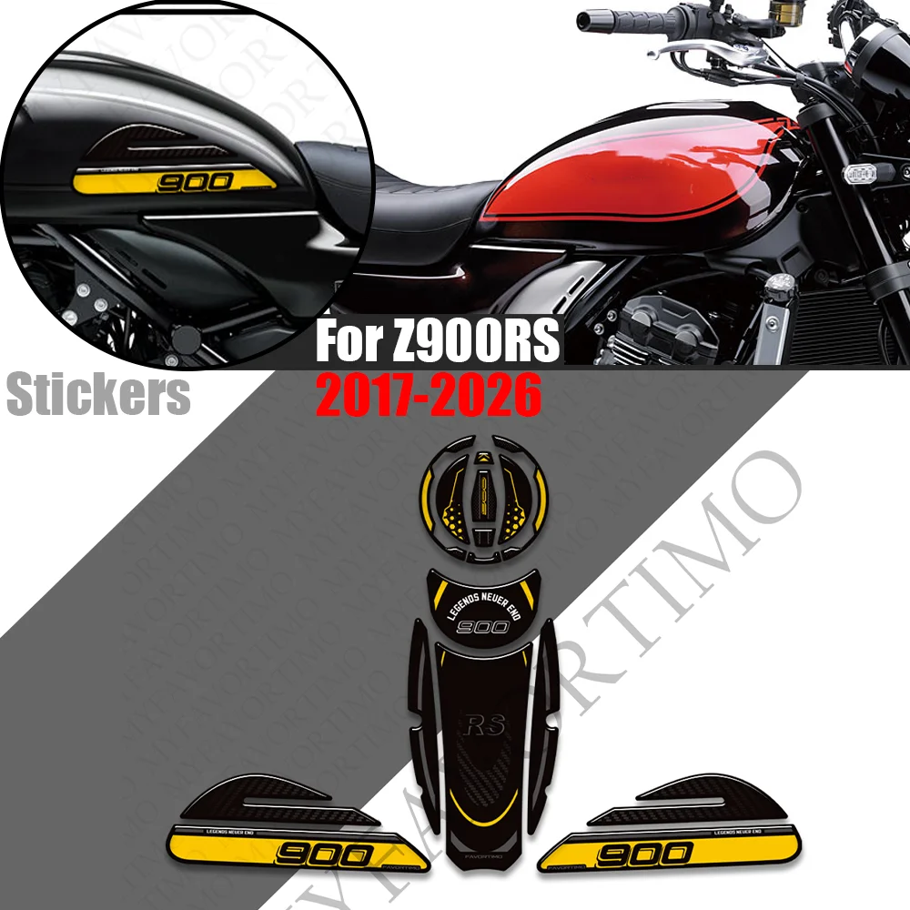 For Kawasaki Z900RS Cafe SE ABS 2017-2026 Gas Fuel Tank Pad Cover Knee Guard Stickers Decals Motorcycle Modification Accessories