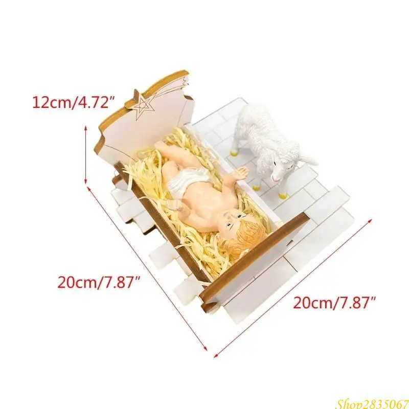 Manger Scene Elegant Holy Nativity Figure Ornament Decor Tabletop Decoration 831F view 6