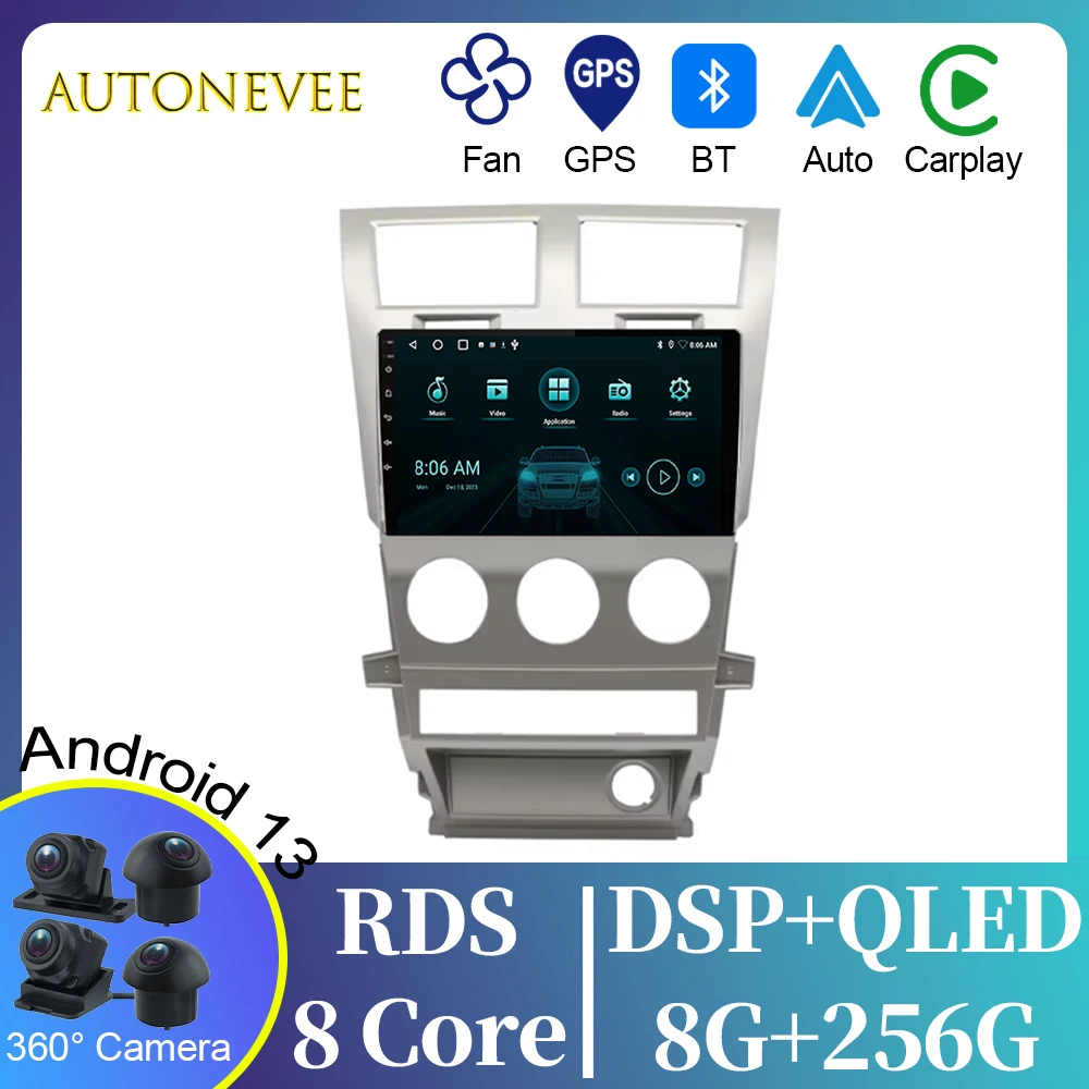 For Dodge Avenger JS 2007-2010 For Dodge Nitro 2006-2011 Android Auto Car Radio GPS Navigation Multimedia Stereo Carplay No 2din