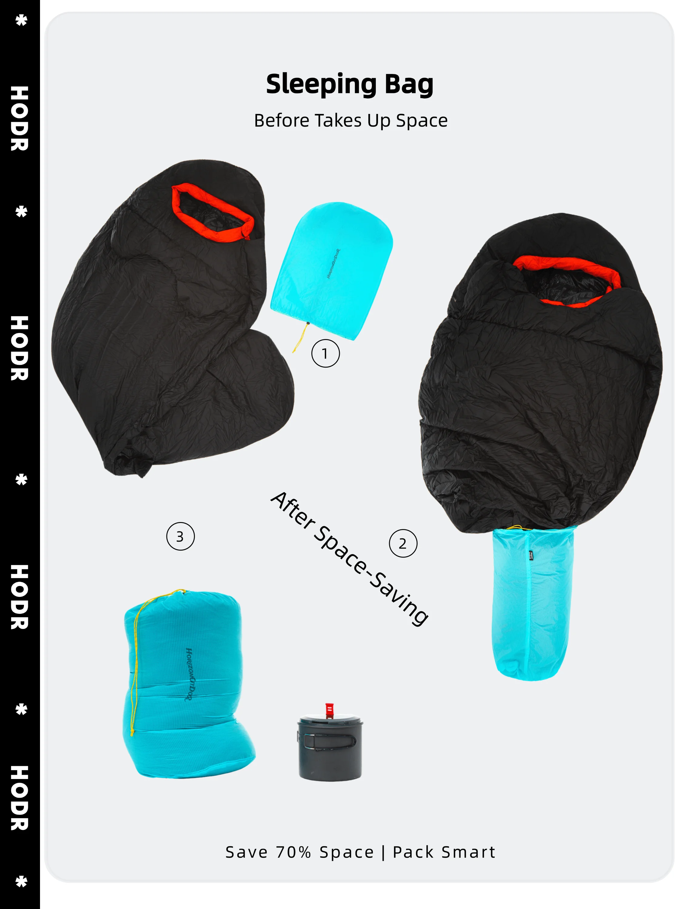 [HODRGEAR] Ultraleichter Packbeutel Ultra-SIL Ripstop Wasserabweisende Aufbewahrungstaschen mit Kordelzug für Reisen Wandern Rucksackreisen – Detail 6