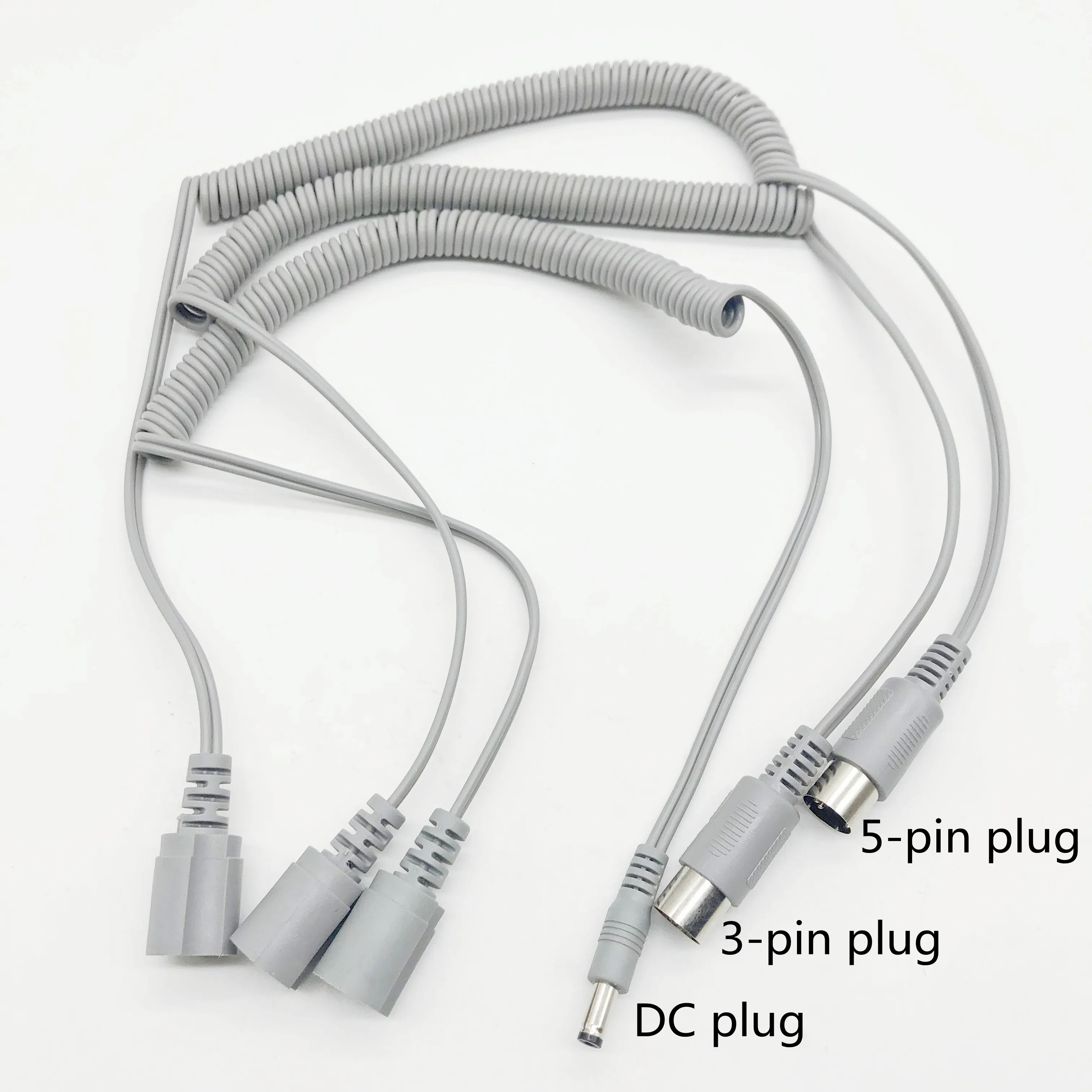 3-pin 5-pin DC plug, strong nail enhancement accessory handle, electric power cord, nail drilling machine, 20mm gray rope handle