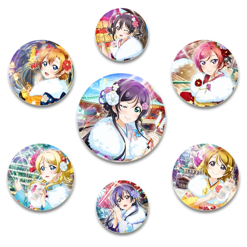 

32/44/58MM Anime Love Live！Tinplate Brooch Pins Figure Icon Badge Handmade Brooches for Backpack Clothes Fashion Jewelry Gifts