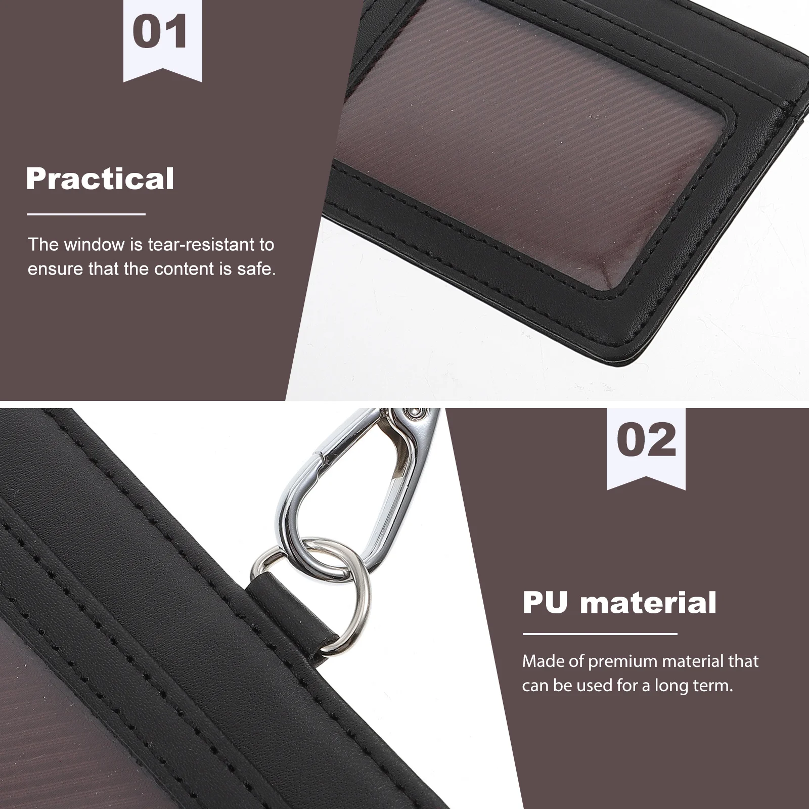 

PU Id Cards Cover Lightweight Easy Use Carry Compact Size Multi-Function Work Students Volunteers Office Staff Practical