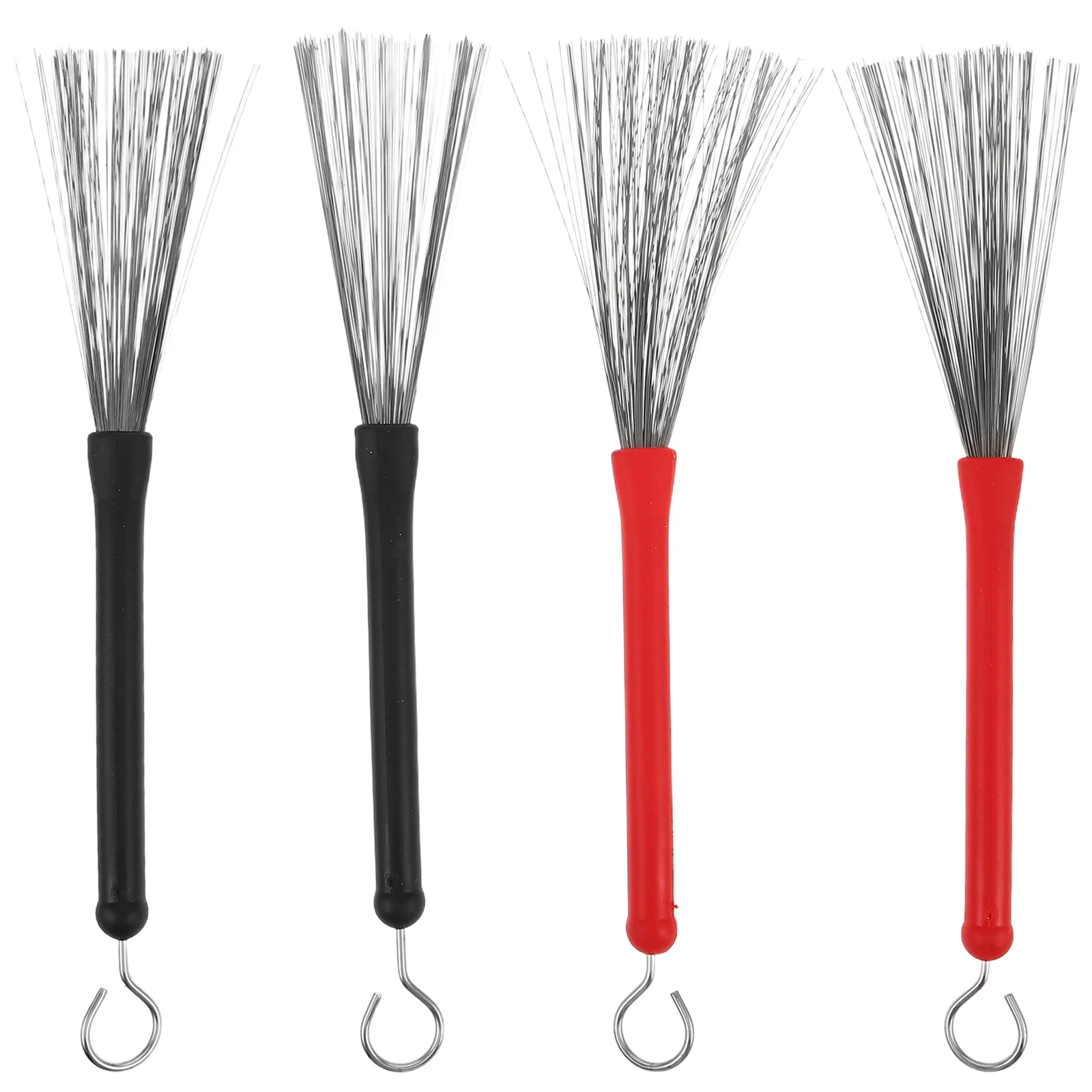 

2Pairs Jazz Snare Drum Wire Brushes Retractable Handle Heavy Duty Wire Brush Sticks Percussion Accessories Brass Brush