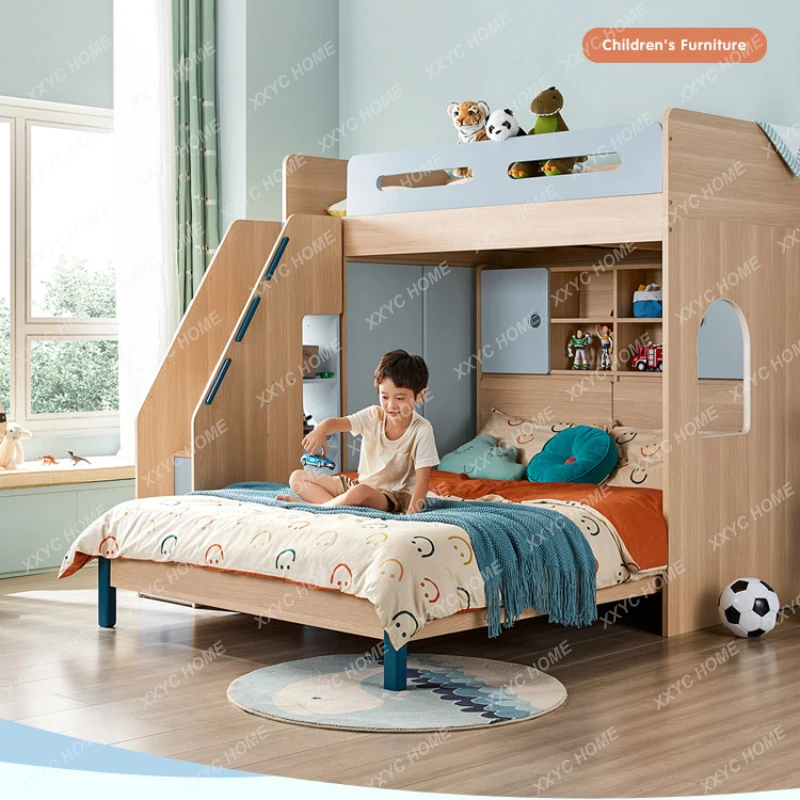 Children up and down Boys Girls Mother and Child Small Apartment Room Space Multifunctional Wardrobe Integrated Bed