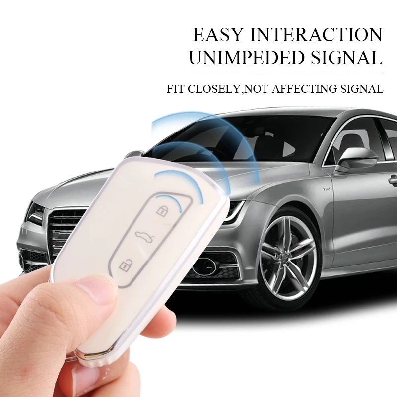 Soft TPU Car Remote Key Case Cover for VW Volkswagen Golf 8 MK8 2020, Skoda Octavia, Seat Protection Shell Key Accessories