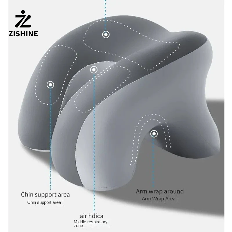 U-Shaped Memory Office Desk Nap Pillow, Cervical Neck Support Travel Pillow, Face Down Sleeper Comfort Cushion, Washable Cover