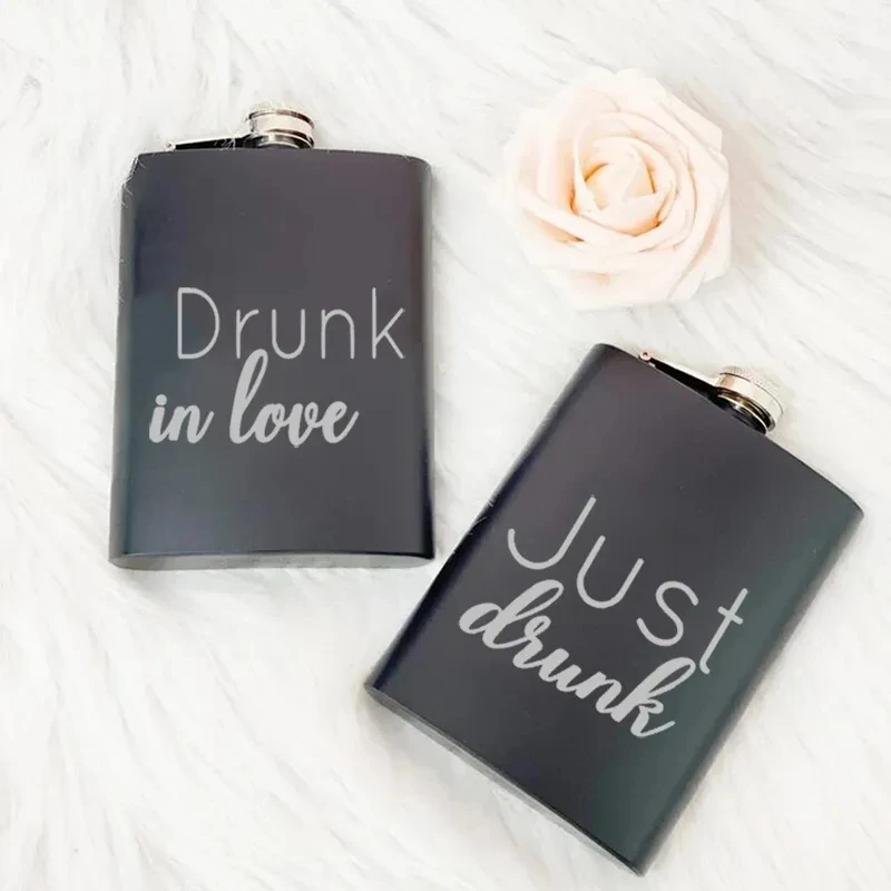 Drunk in love Flask Bachelor Bachelorette hen Party bridal shower groom bride to be Wedding Engagement bridesmaid groomsman gift