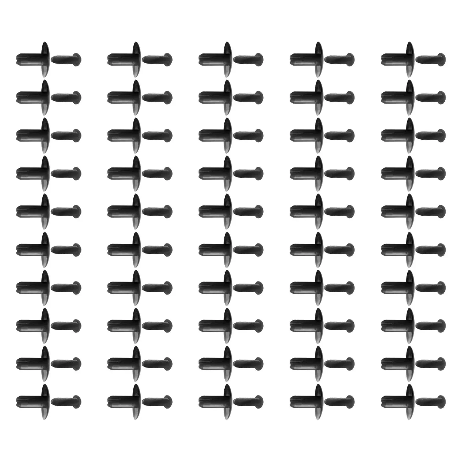 50pcs Car Clips Fastener Push Type Retainer Nylon Car Roof Fender Fastener Clips 8mm Hole Plastic Rivet Bumper Shield Retainer