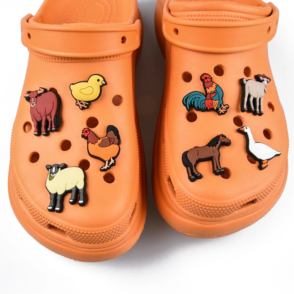 Breloques de chaussures d'animaux mignons jetables, décorations de chaussures Sushi Poi Spam, accessoires de bracelet, sauvez notre terre, chèvre de bœuf, nouveauté