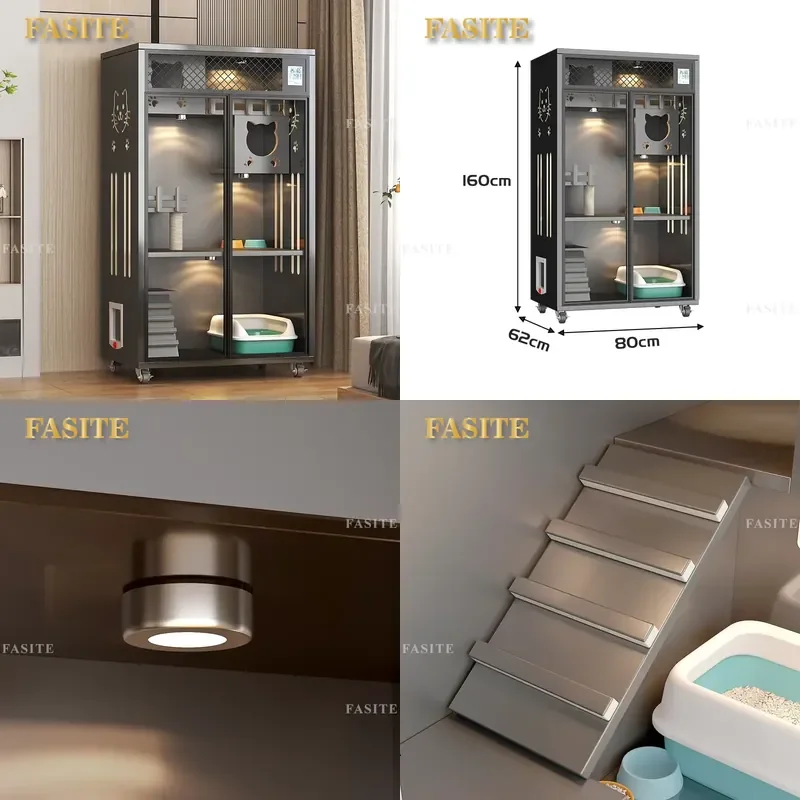 For Cat House Modern Eco-friendly Breathable Solid Wood Pet Apartment Customizable Size Indoor Furniture Factory Supply