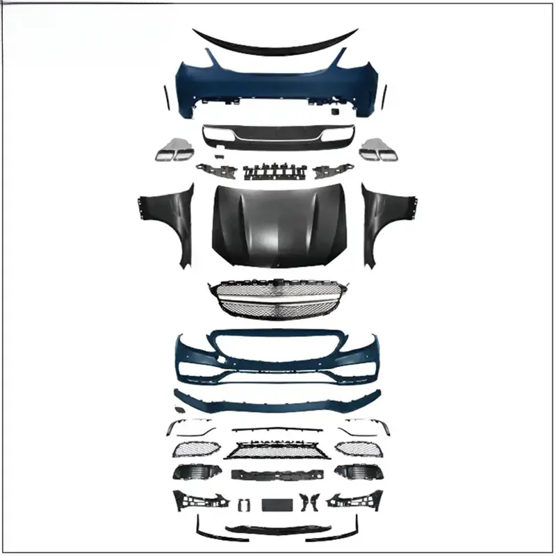 High Quality C63 Style Body Kit With Bumper Grille For C Class W205 2016 Exterior Upgrade Tuning Parts