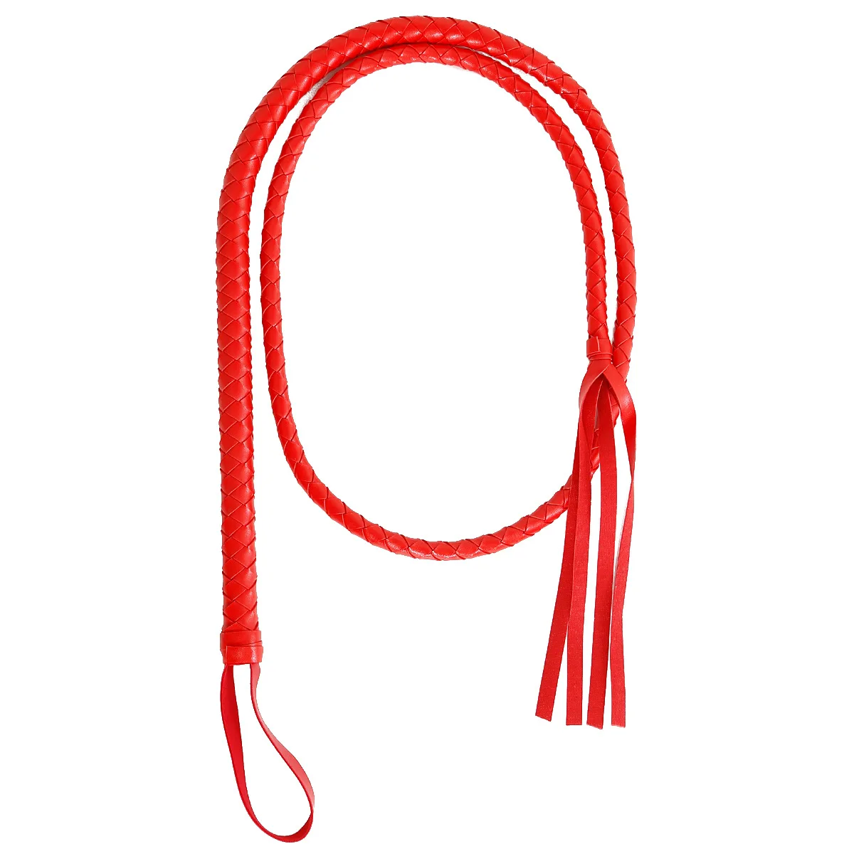 180CM PU Leather Horse Whip 4 Plait Bullwhip,Spanking Flogger Role Play Horse Riding for Horse Training