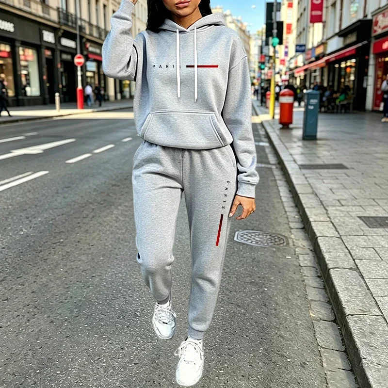 Women's Suit Tracksuit Casual Hoodies Sweatshirts 2 Pcs Sets Outdoors Sports Jogging Clothing Autumn Winter Fashion Sportswear