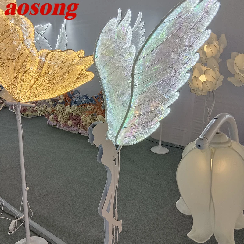 AOSONG-Modern Little Angel Wedding Lantern, área Props, lâmpada de rua, LED Iluminação Cénica, Festival Atmosfera, Decoração De Fundo