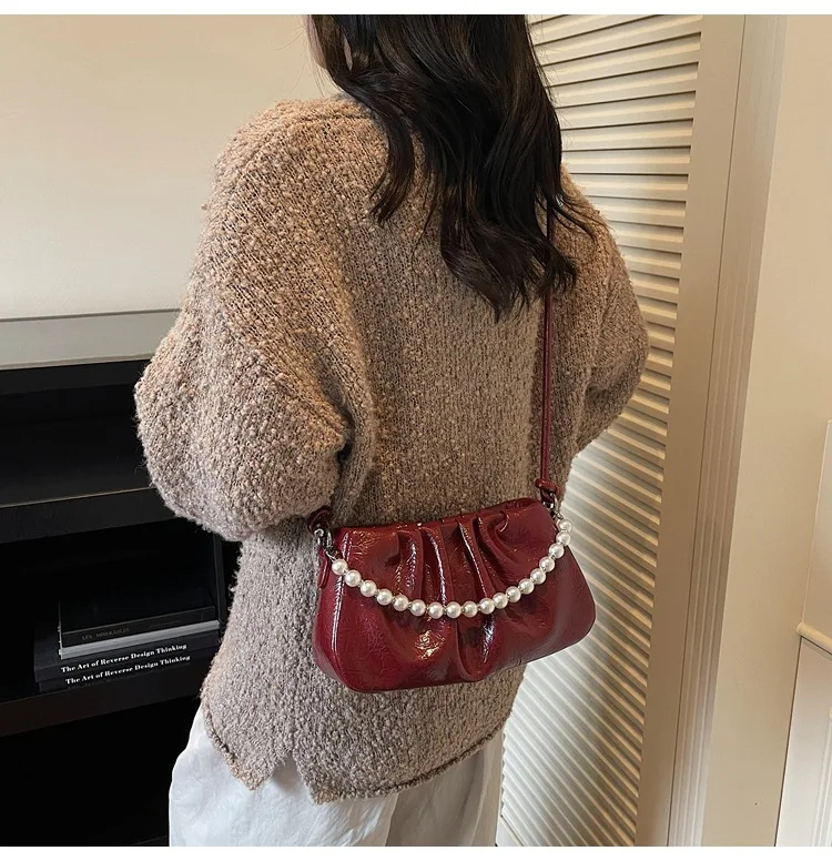 Autumn Winter Wrinkle Effect Crossbody Bag 2025, Women's Soft Leather Shoulder Bag, Chic Underarm Purse for Daily Use​