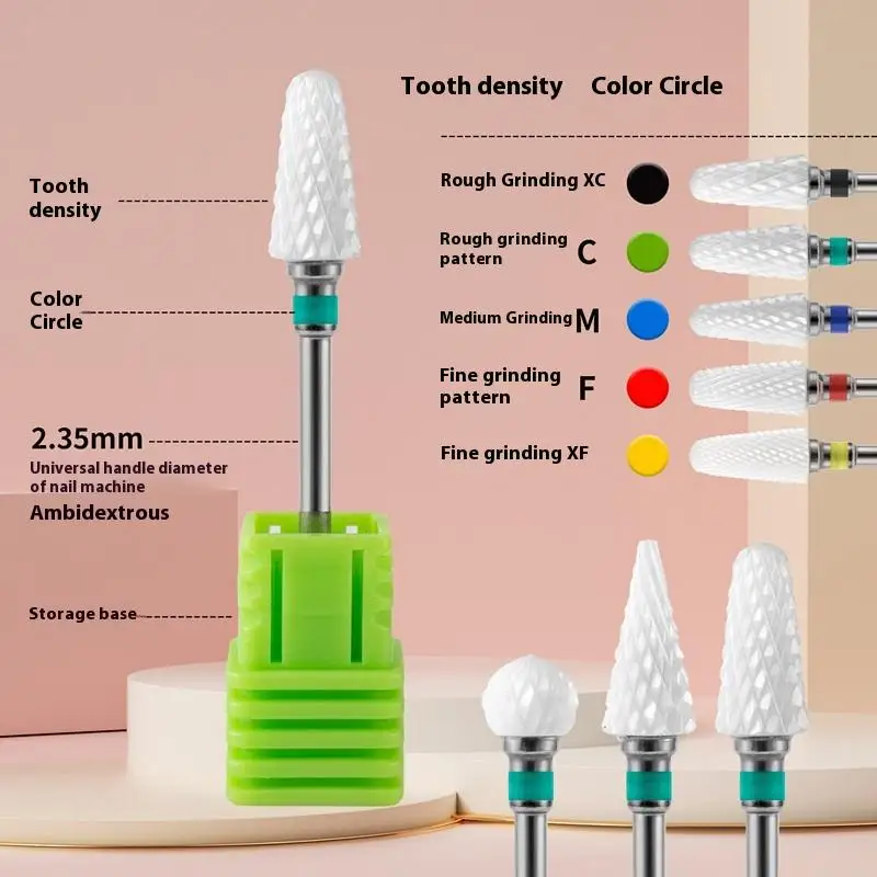 Foret à ongles en céramique et acier inoxydable, fraise pour manucure et pédicure, limes à ongles, tampon, équipement d'art des ongles, accessoire