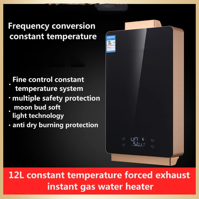 Tankless Gas Water Heaters 12L Constant Temperature Forced Exhaust Instant Water Heater Fast Heating