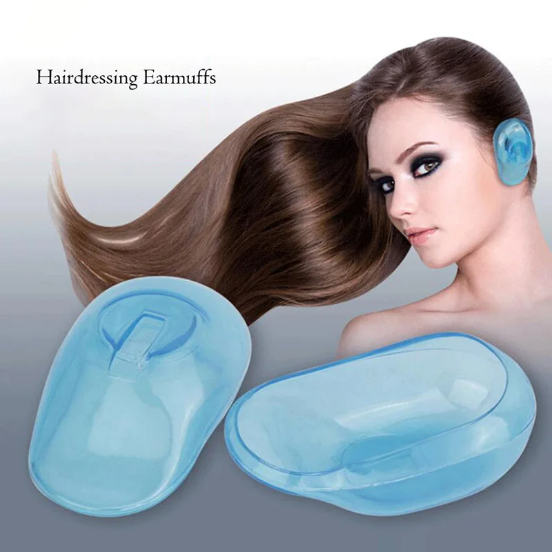 2 pçs/set capa de ouvido de silicone à prova dwaterproof água cabeleireiro cabelo tingimento earmuffs protetor protetor de alta temperatura tintura de cabelo ouvido capa