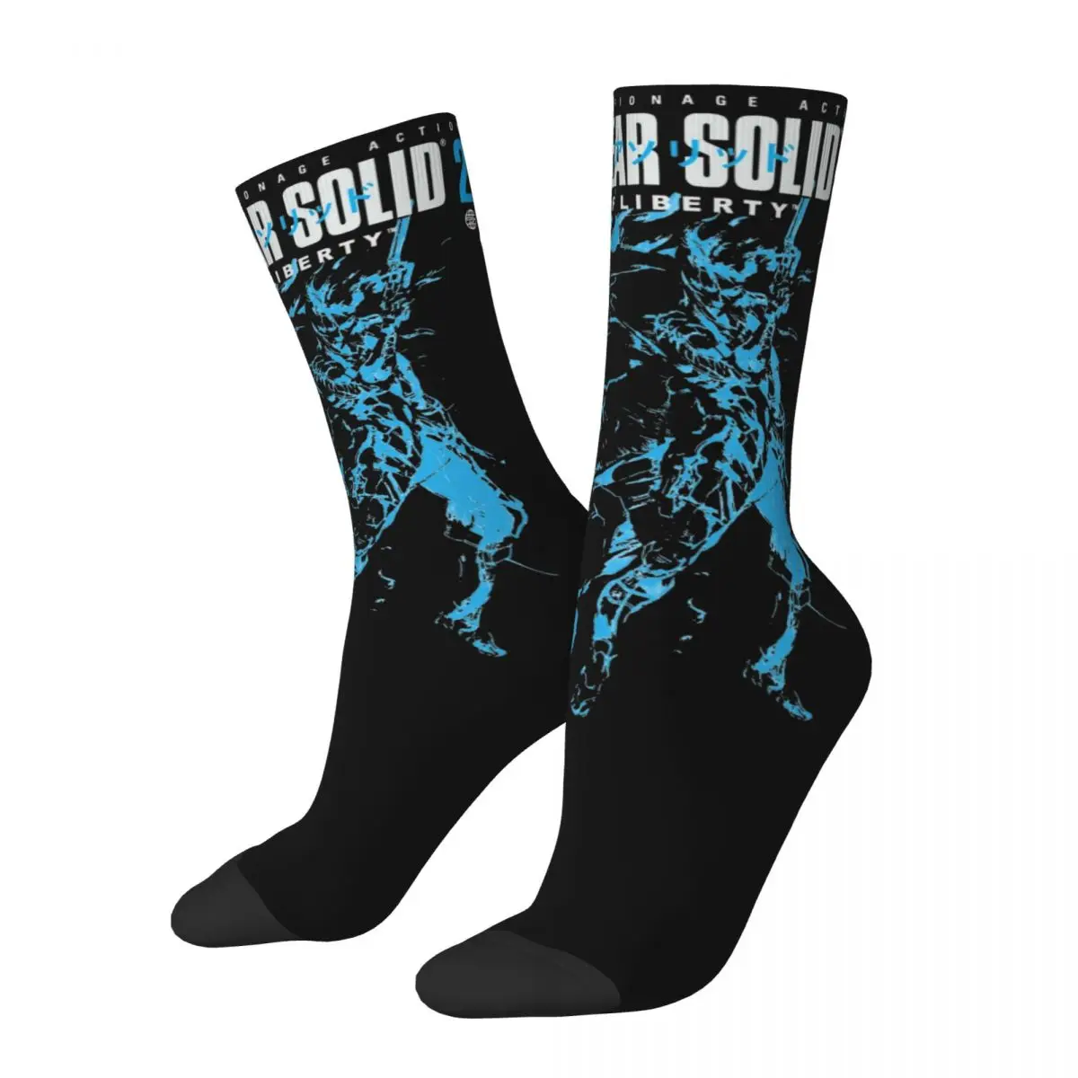 Unisex MGS2 Snake And Raiden Metal Gear Solid Socks Warm Casual Socks Novelty Merch Middle Tube Socks Wonderful Gifts