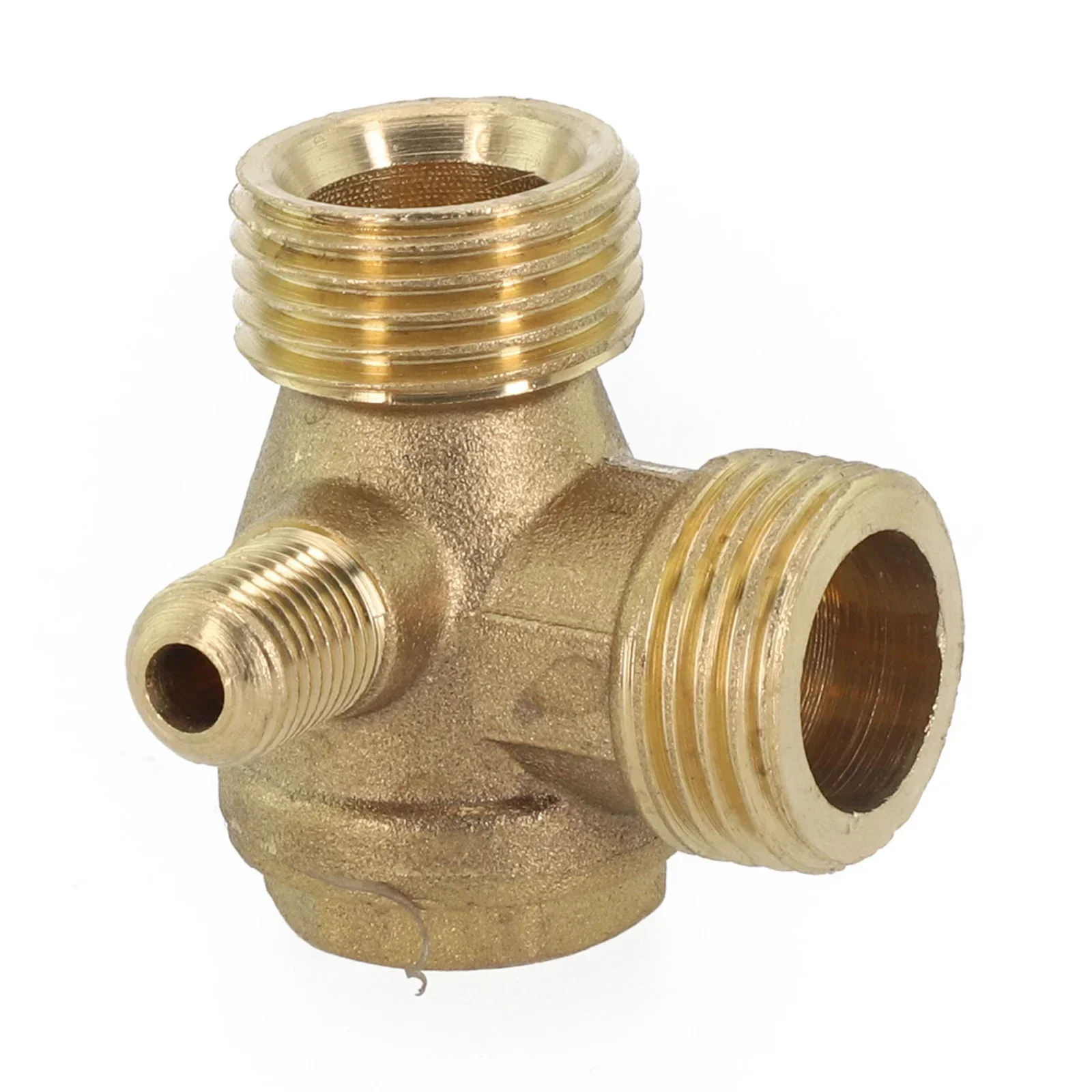 1pcs 3-Port Copper Air Pump Air Compressor Check Valve Connector Tool 20x20x10mm 3 Male Threads Air Compressor Accessories