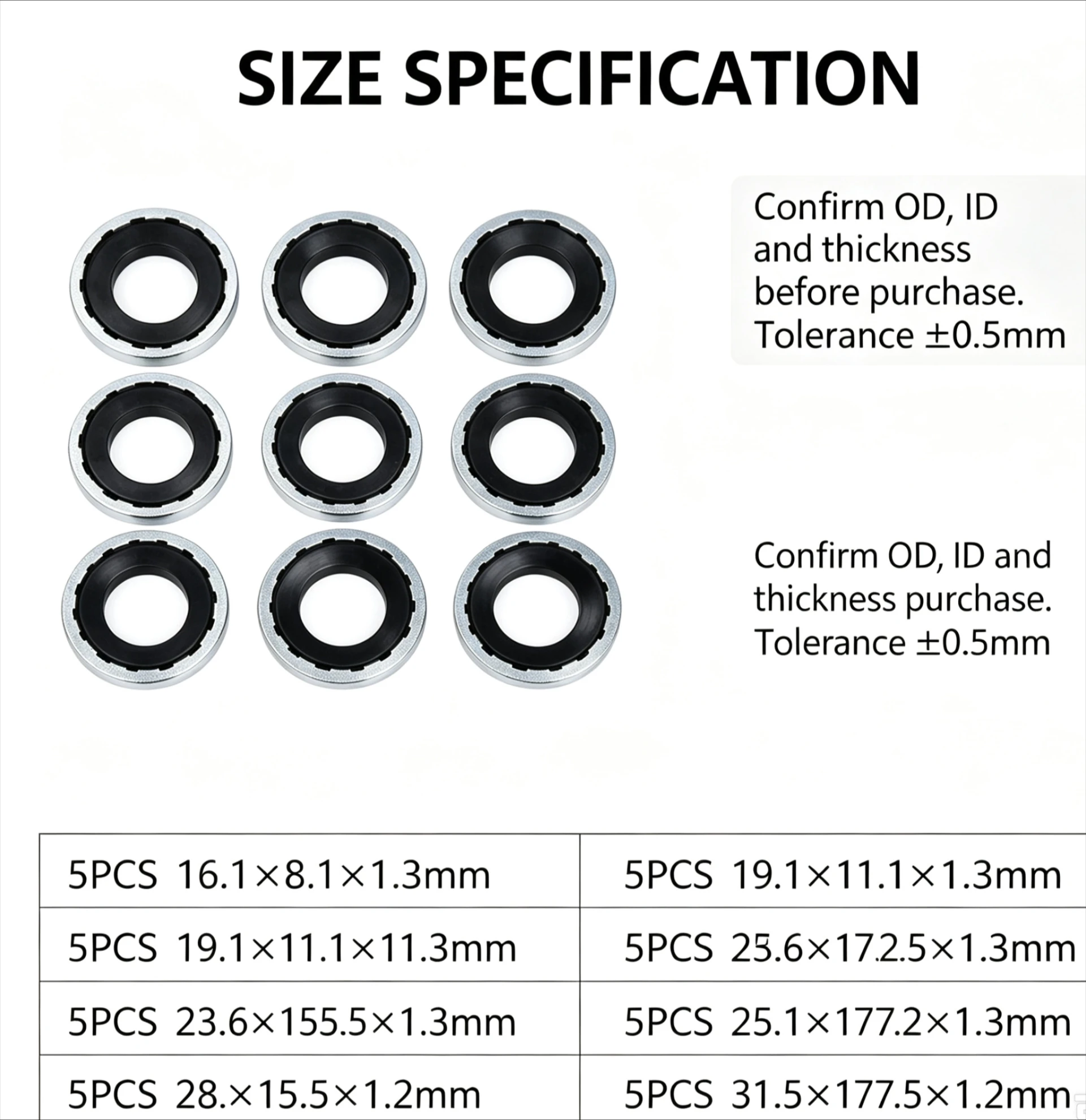 30Pcs AC Compressor Sealing Gasket Washer Universal Aftermarket R134a R12 Rubber O Ring Assortment Kit For Auto Air Conditionin