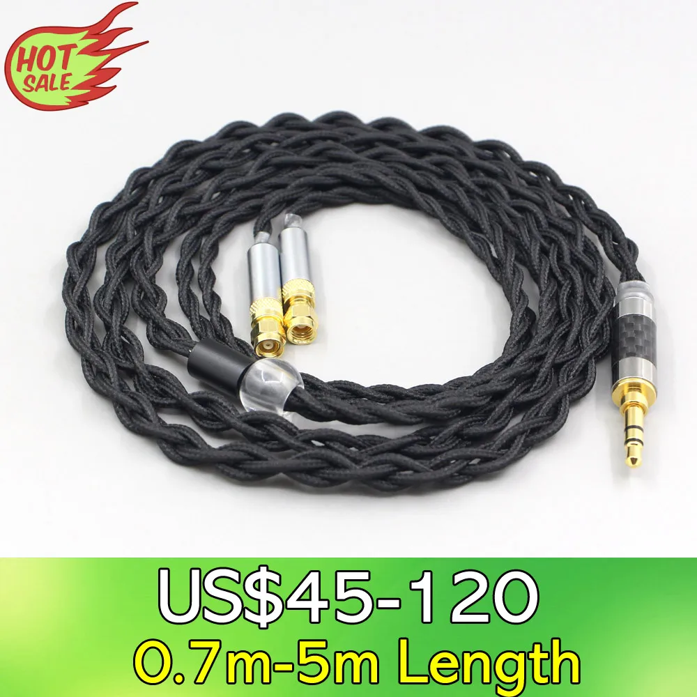 

LN007453 Pure 99% Silver Inside Headphone Nylon Cable For HiFiMan HE400 HE5 HE6 HE300 HE4 HE500 HE6 Earphone headset