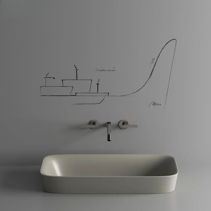 Taichung basin semi-embedded ceramic household wash basin