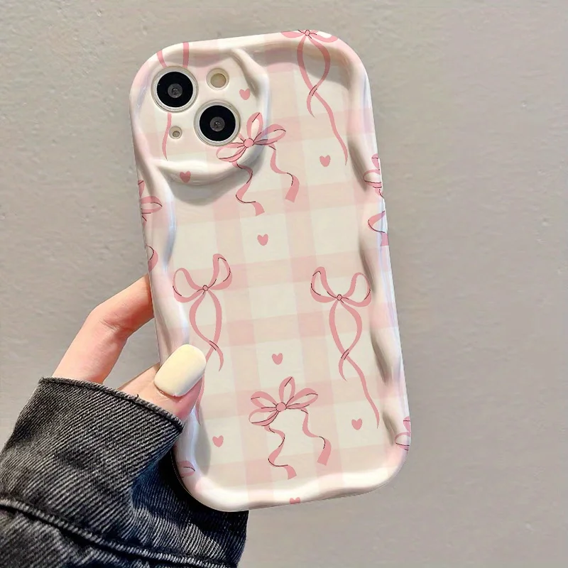 Phone Case For Samsung Galaxy S25 S26 S24 Ultra Plus A57 A56 A55 A37 A07 A06 A17 A27 A15 3D Bumper Korean Pink Bow Heart Cover