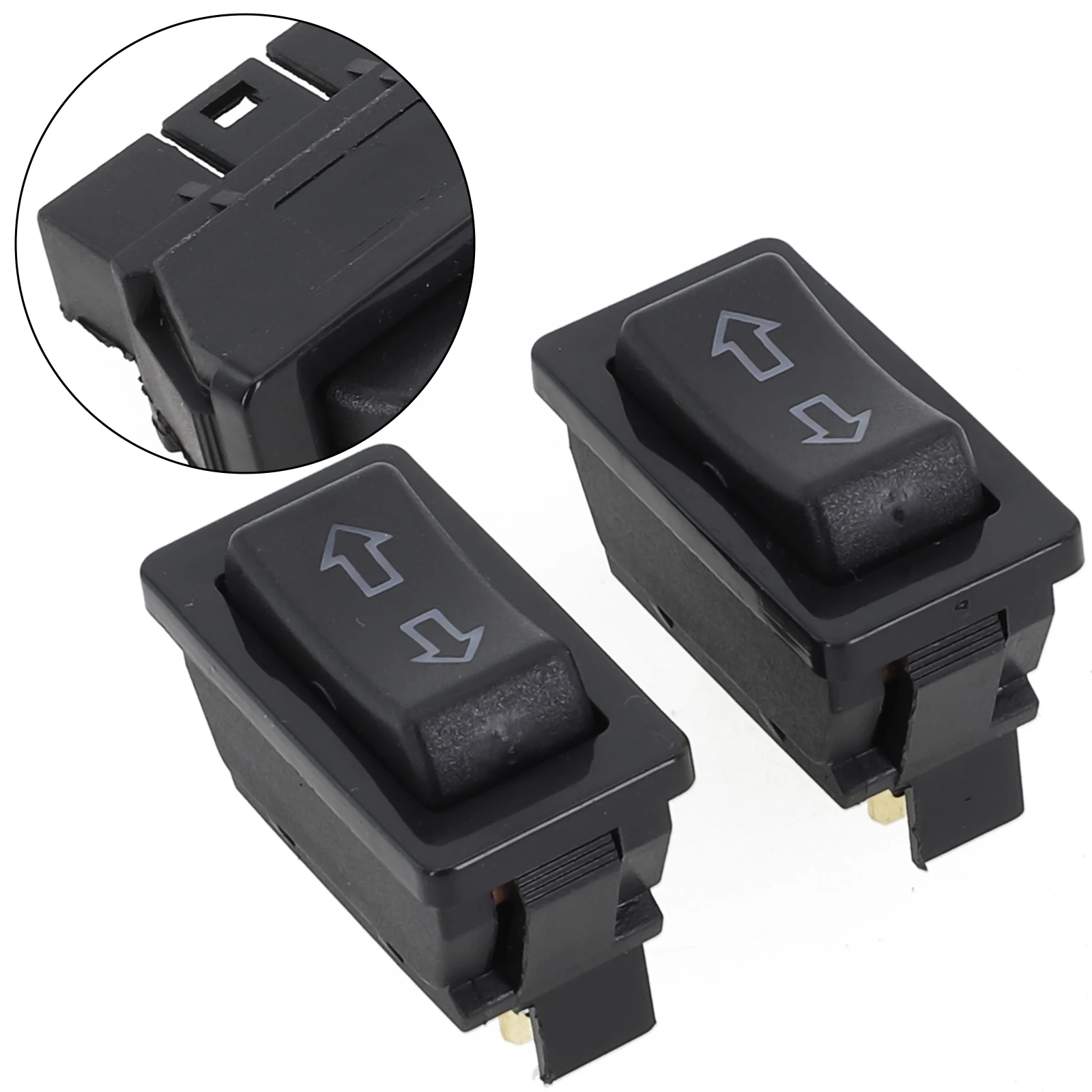 Juego de 2 interruptores basculantes eléctricos momentáneos de 12V para coche, de 2 vías, para subir y bajar, con 5 pines y teclas retroiluminadas en azul