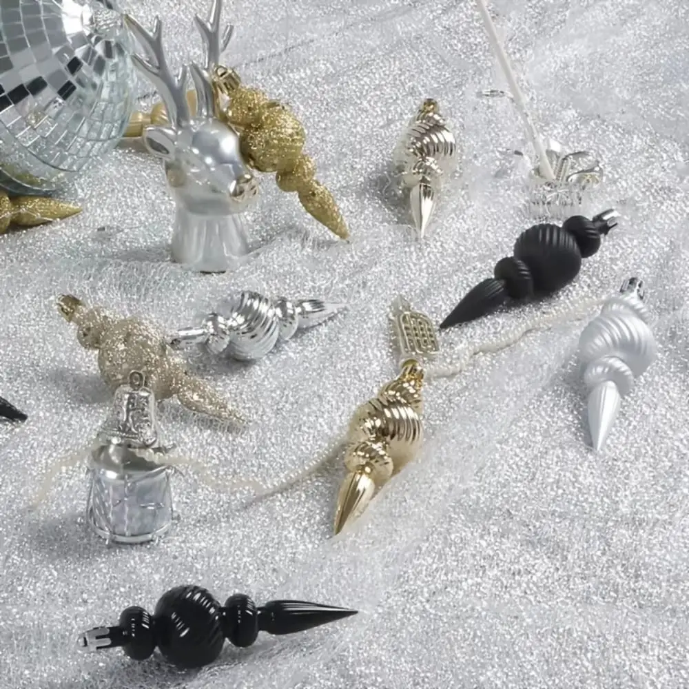 16 قطعة 16 قطعة/صندوق عيد الميلاد كرات معلقة مع حبل معلق مسحوق ذهبي شجرة عيد الميلاد زينة الحفلات على شكل خاص #4