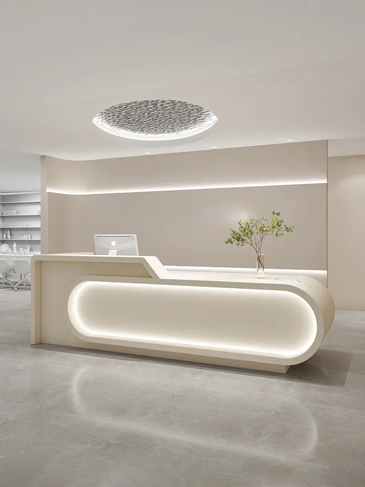 Salon Company Organization Cashier Reception Front Desk Women's Clothing Store Medical Beauty Bar Modern Hair Salon Cabinet