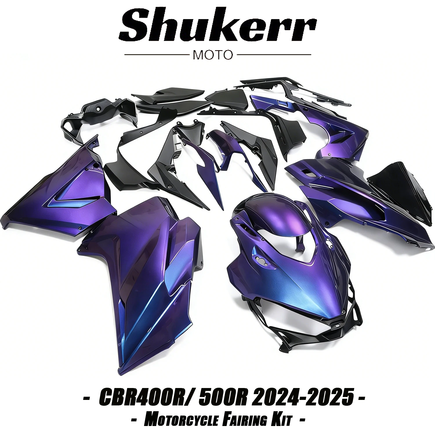 Fit for Honda Cbr400R 2024-2025 Cbr500R Chameleon Blue Purple Motorcycle Plastics Fairing Kit Injection Mold Bodywork Panel Kit
