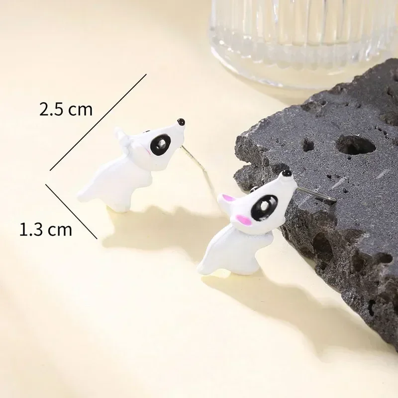 العصرية الأصالة CuteCartoon الحيوان العض وأقراط النساء لطيف القرش ديناصور الراتنج ثقب القرط الأذن الحيوان أقراط #6