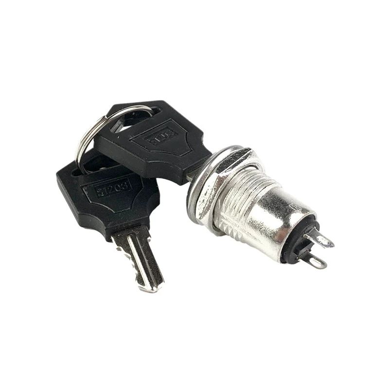 1Set 2 Wires Key Switch ON OFF Lock Switch Phone Lock Security Power Locks with 2 Keys