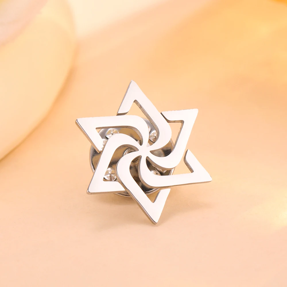 Dawapara Spiral Judentum Davidstern Brosche Pins Hexagramm Wirbel Raelian Unendlichkeitssymbol Edelstahl Schmuck – Detail 9