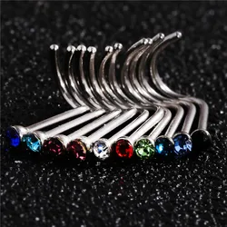 10 sztuk Punk Style Piercing nos Lip biżuteria biżuteria do ciała dla mężczyzny kobiety szpilki 1.8mm wybierz Drop Shipping