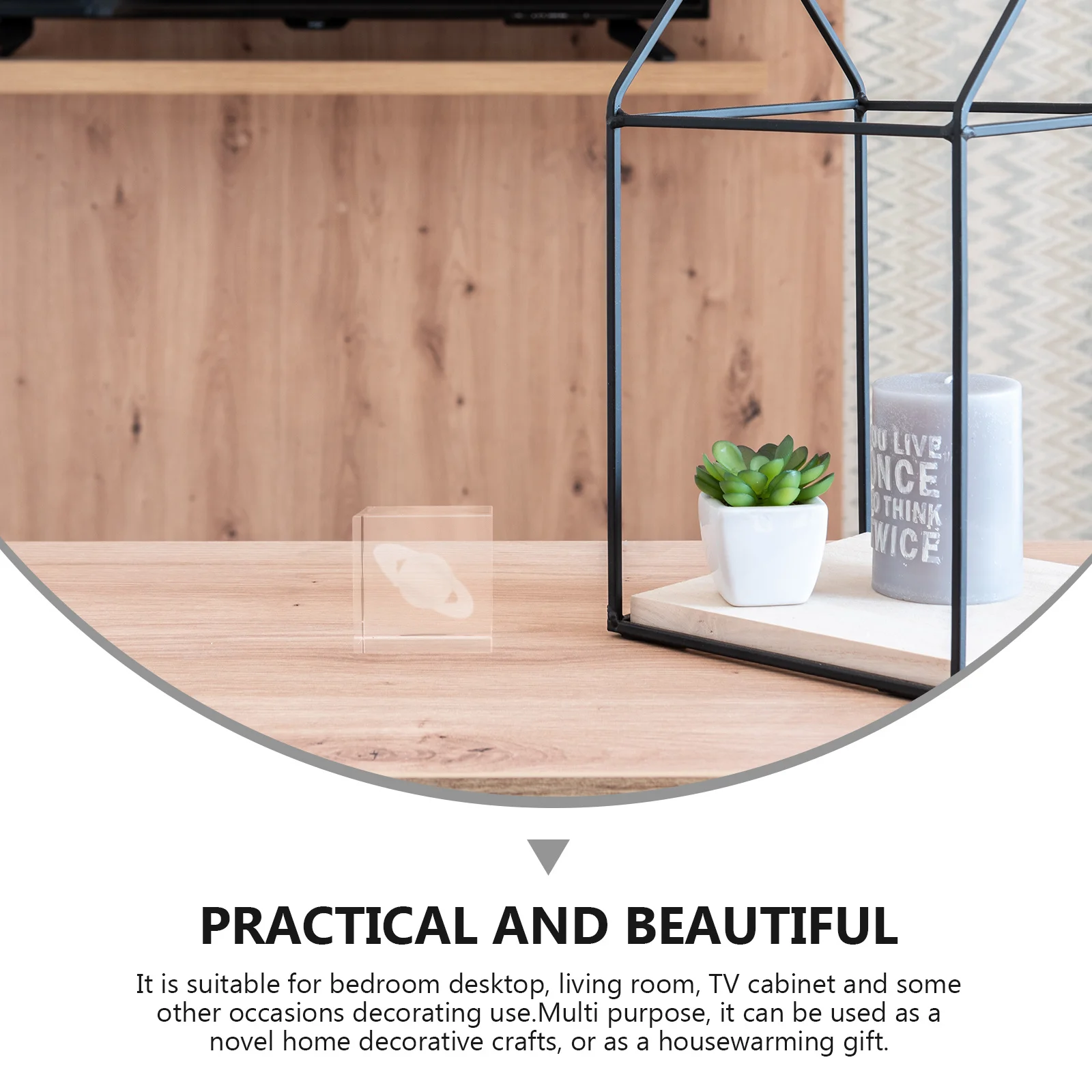 

1Pcs High Quality Crystal Carved Planet Cubic Ornament Desktop Home Decor Warm Elegant Atmosphere for Living Room Bedroom