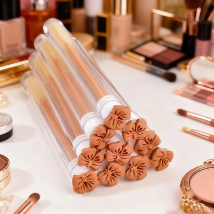 10 stuks boogvormige mascara tube borstelset met beschermhoes make-up kwasten, wenkbrauwborstel, wimperborstel, wimperborstel, spoolie