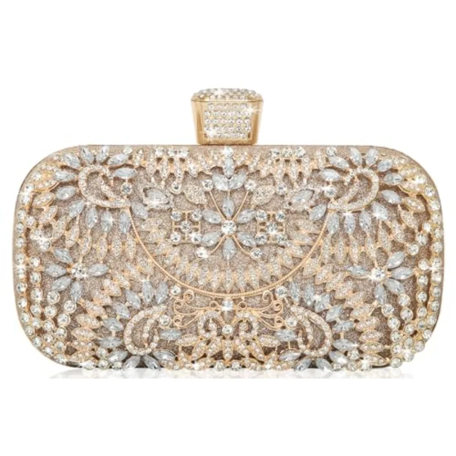 

Women's Rhinestone Decorated Evening Bag, Tote Shoulder Crossbody Handbag with Chain