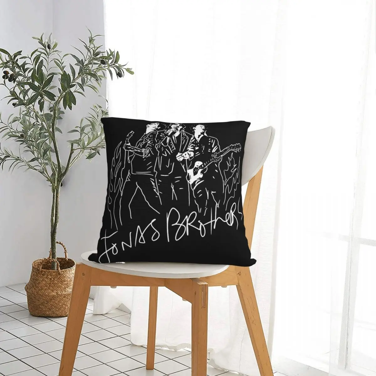 Jonas Brothers Band Square Pillow Case Cushion Covers Fashion Zipper Decorative Pillowcase for Living Room 45*45cm