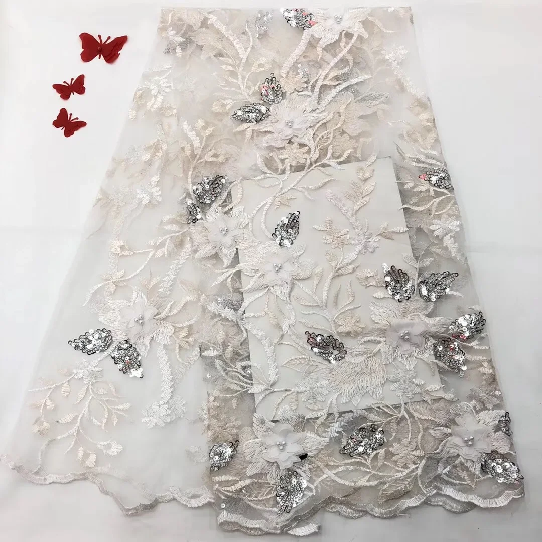 

New Arrival 100% Cotton African Lace Fabrics Nigerian lace High Quality White Guipure Lace Fabric for Wedding Dress D215