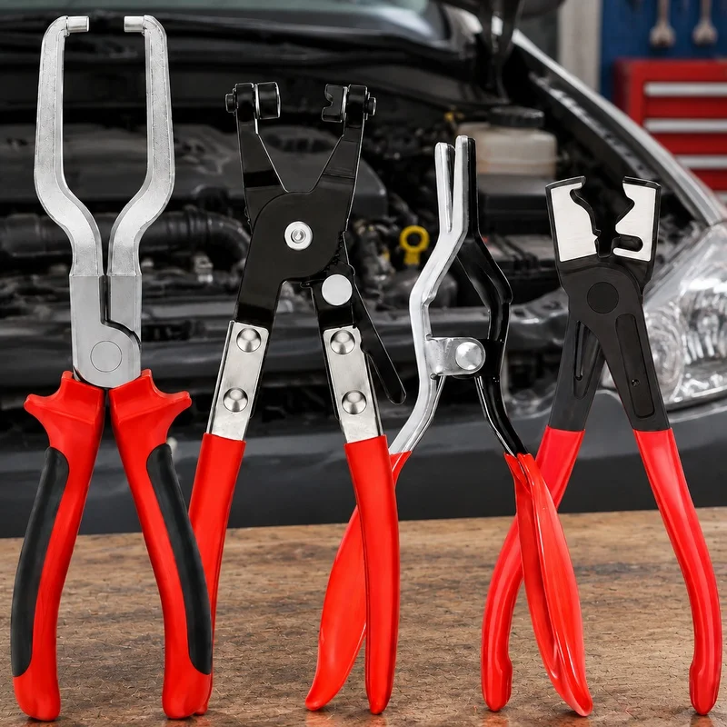 Heavy-Duty Automotive Fuel Line Disconnection Pliers with Hose Clamp Extractor Tool Kit