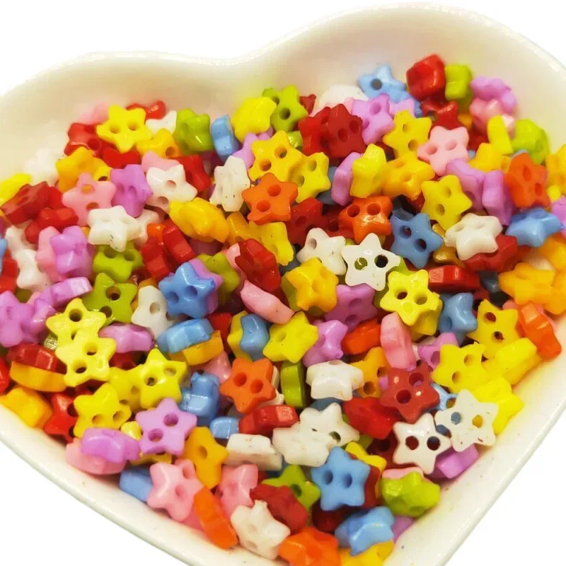 Cute Color Plastic Small Buttons for Toys Square Round Peach Heart Triangle Buttons for Dolls Sewing Resin Buttons for Crafts