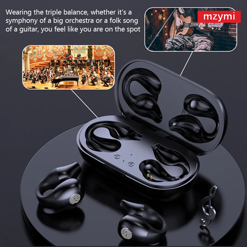 

Mzymi TWS Bluetooth-наушники S03 Беспроводные наушники со светодиодным дисплеем мощности, сенсорным управлением, наушниками-клипсами, водонепроницаемой гарнитурой