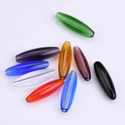 20pcs Oval Tube Shape 22mm x 6mm Glossy Crystal Glass Loose Beads For Jewelry Making DIY Crafts Findings