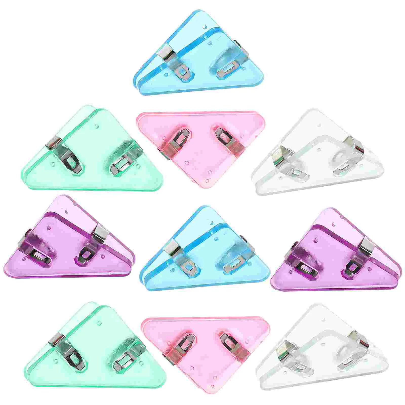 

10 Pcs Bill Folder Stationery Storage Clip Office Triangle Clips Iron Reusable Photo Clamps