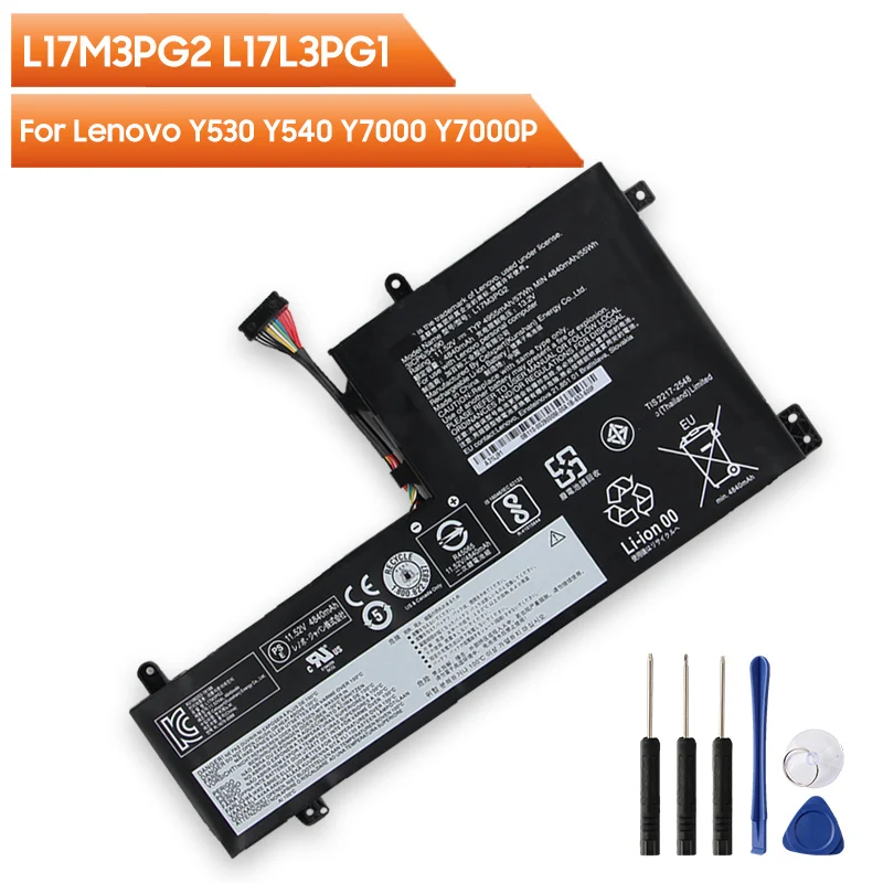 

New Replacement Battery L17M3PG2 L17L3PG1 L17M3PG3 L17C3PG1 For Lenovo Y530 Y540 Y7000 Y7000P 4955mAh