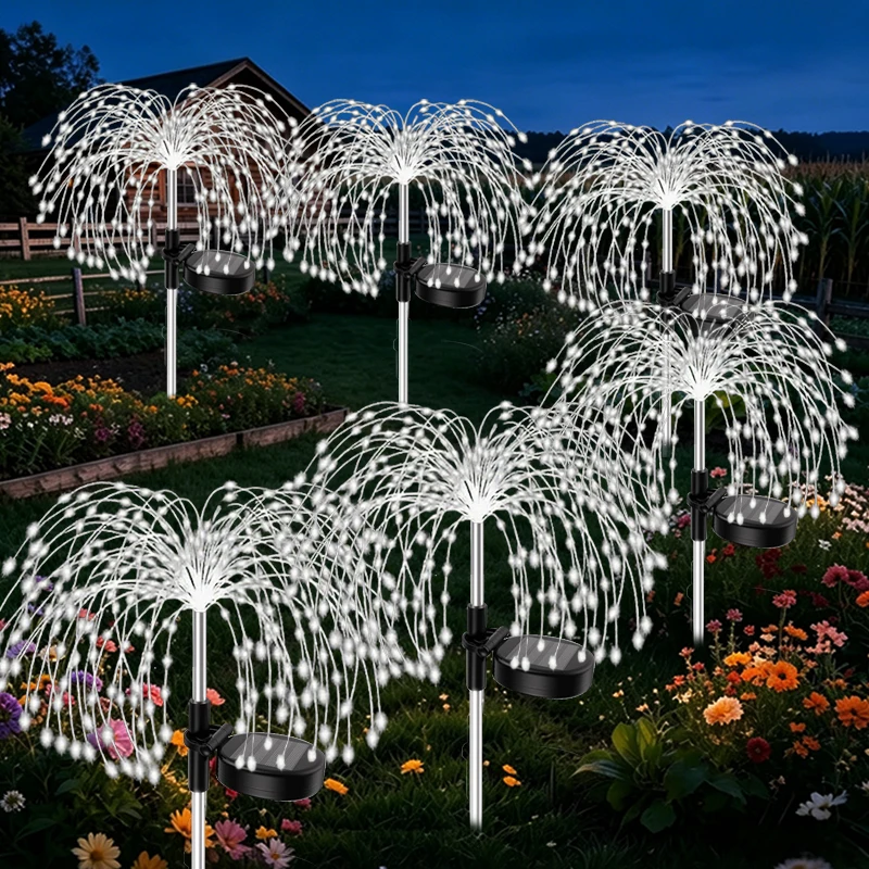 Solar Garden Lights Outdoor 60/200LED Firework Lights  Decor for Yard Pathway Flowerbed Planter Balcony Patio Decor Waterproof